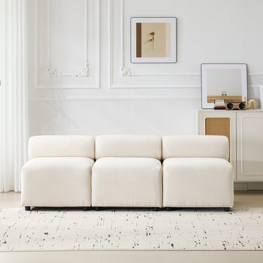 Evelyn 78 in.Armless 3-Piece 3 Seater Modular Couch Sectional Sofa for Living Rooms,Bedrooms,Apartment Office