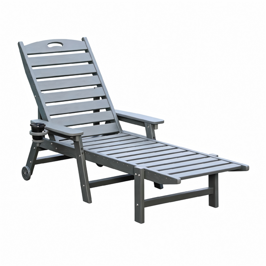 HDPE Chaise Lounge Chair Outdoor with Adjustable Backrest