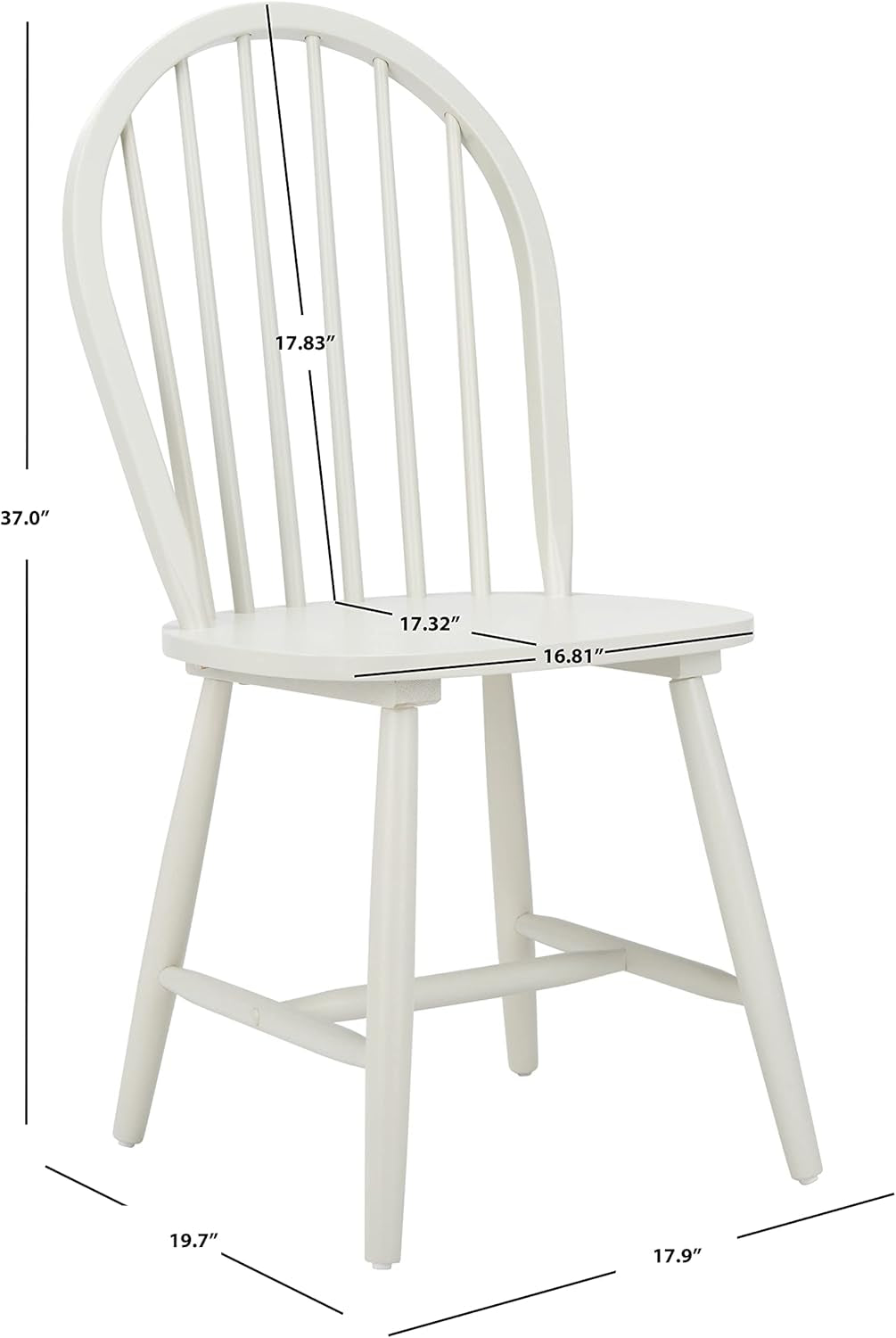 Camden 18 Inch Farmhouse Black Spindle Back Dining Chairs Pair