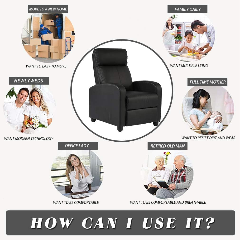 Modern Recliner Sofa With Easy Recline For Living Room