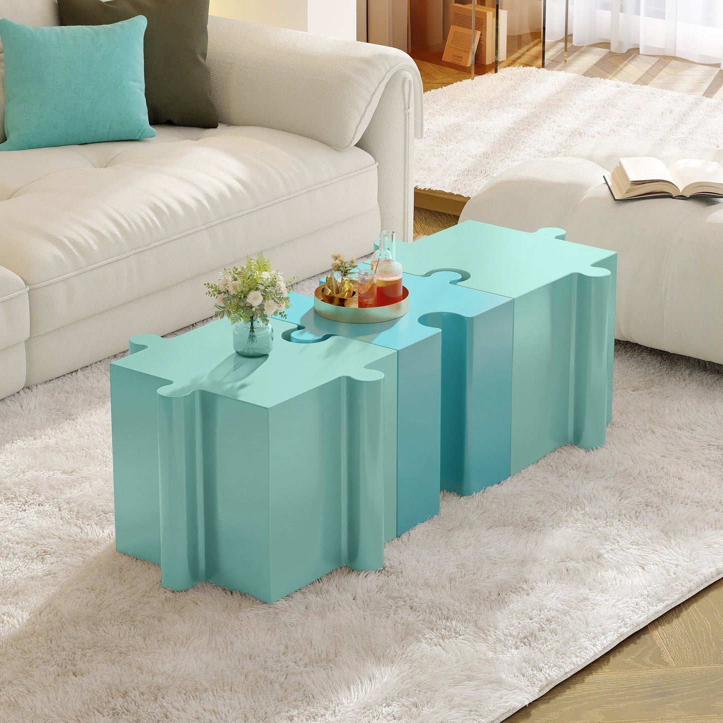 Puzzle Art Side Table, Modular Convex Edge MGO Table