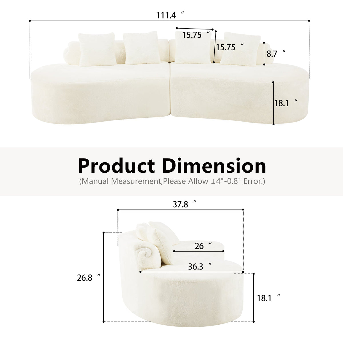 White Curved Sofa