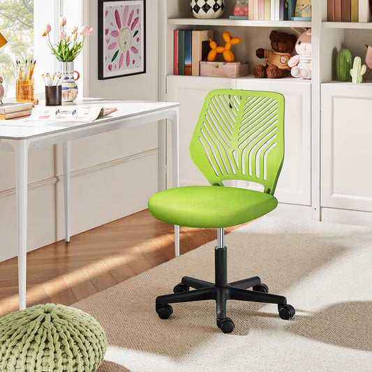 Kids Desk Chair Green Swivel Task Chair With Lumbar Support
