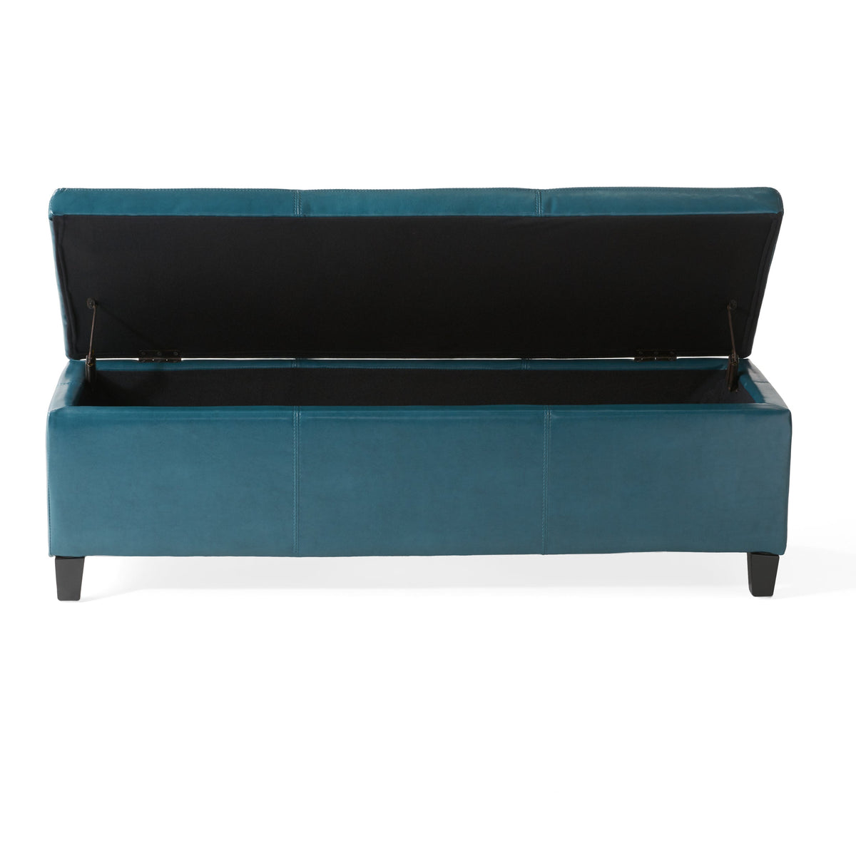 Upholstered PU Leather Storage Ottoman