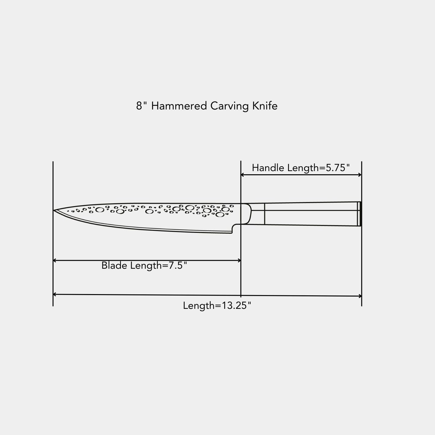 8" Hammered Carving Knife