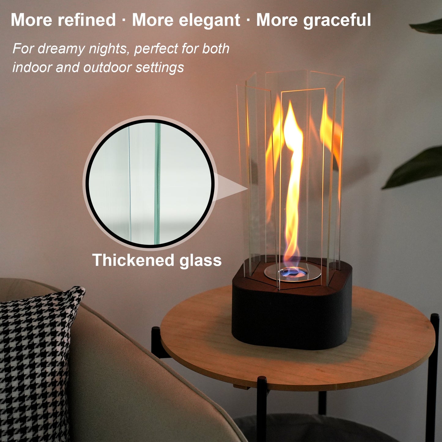 Hexagonal Clean-Burning Fuel Vented-Free Fireplace