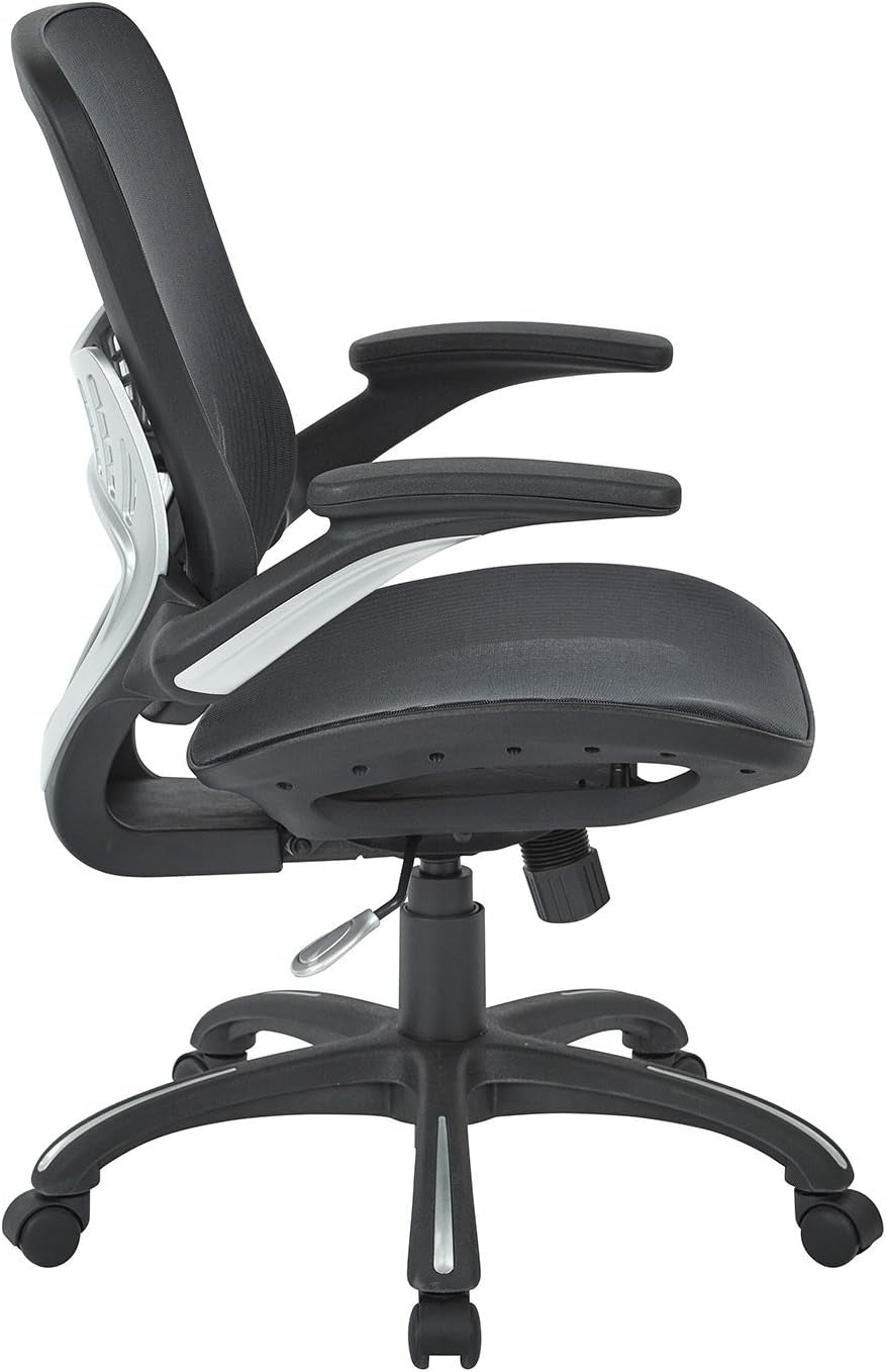 Office Star Ventilated Desk Chair With Breathable Mesh Seat Back Black Base