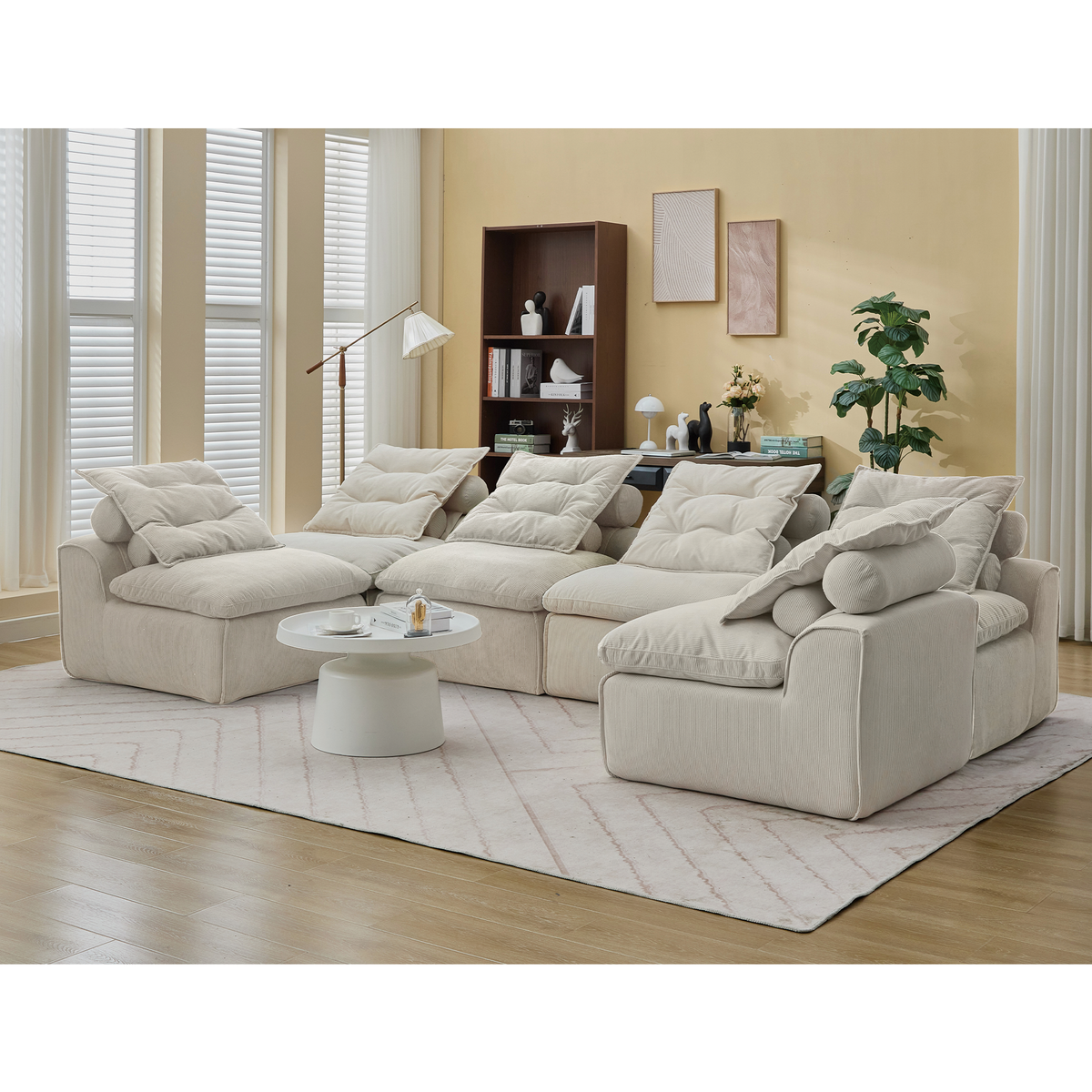 Modular Sofa with Neck and Lumbar Pillows