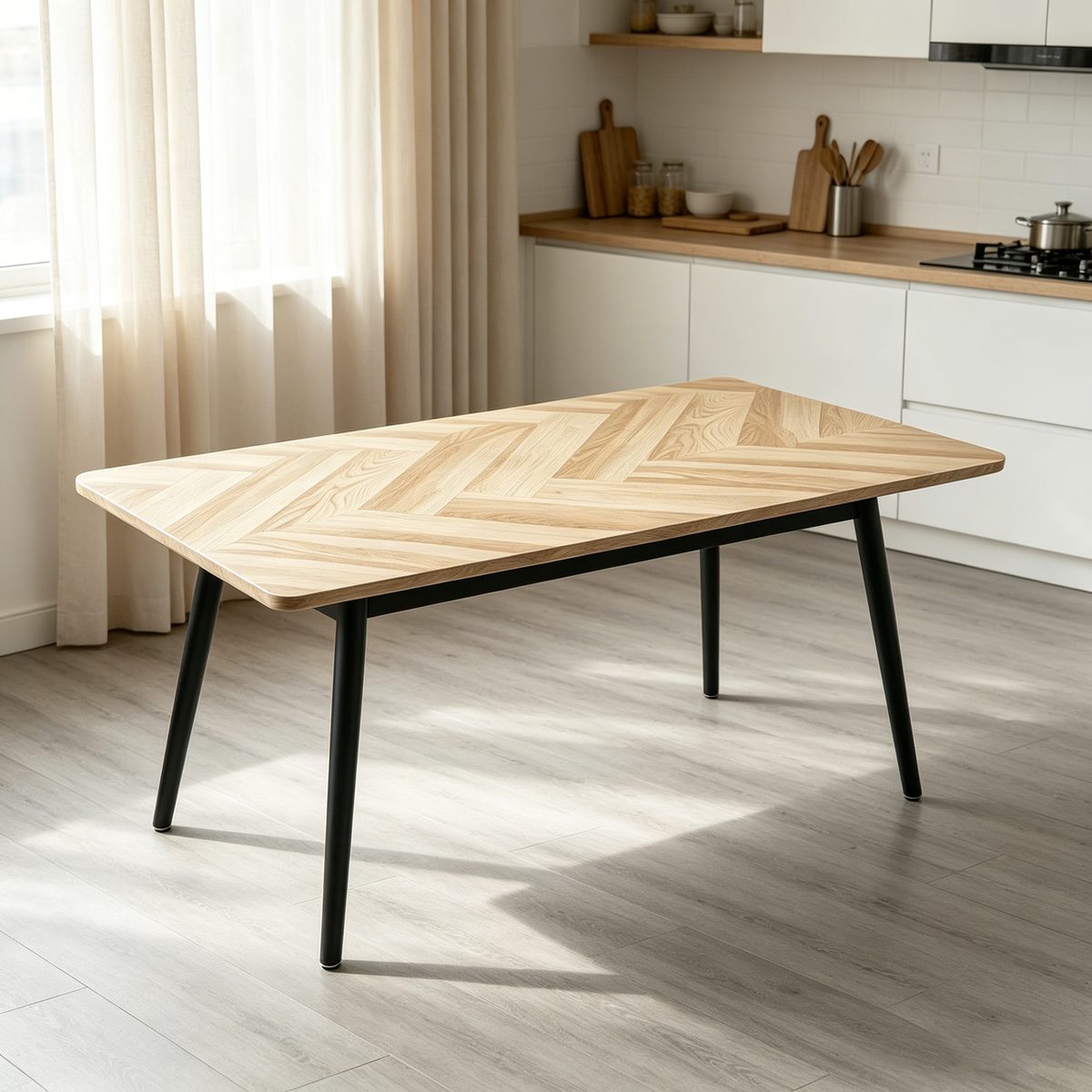 Modern Minimalist MDF Wood Color Desktop Dining Table