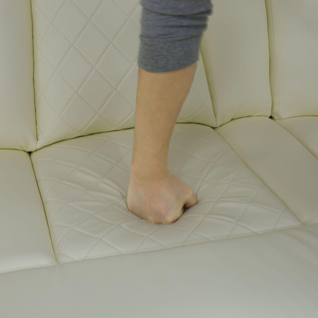 White Power Recliner Sofa With LED Lighting USB Charging