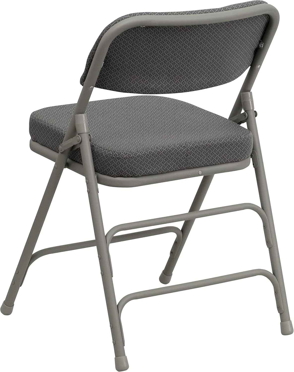 Gray Metal Folding Event Chairs With Cushioned Seats Set Of 2