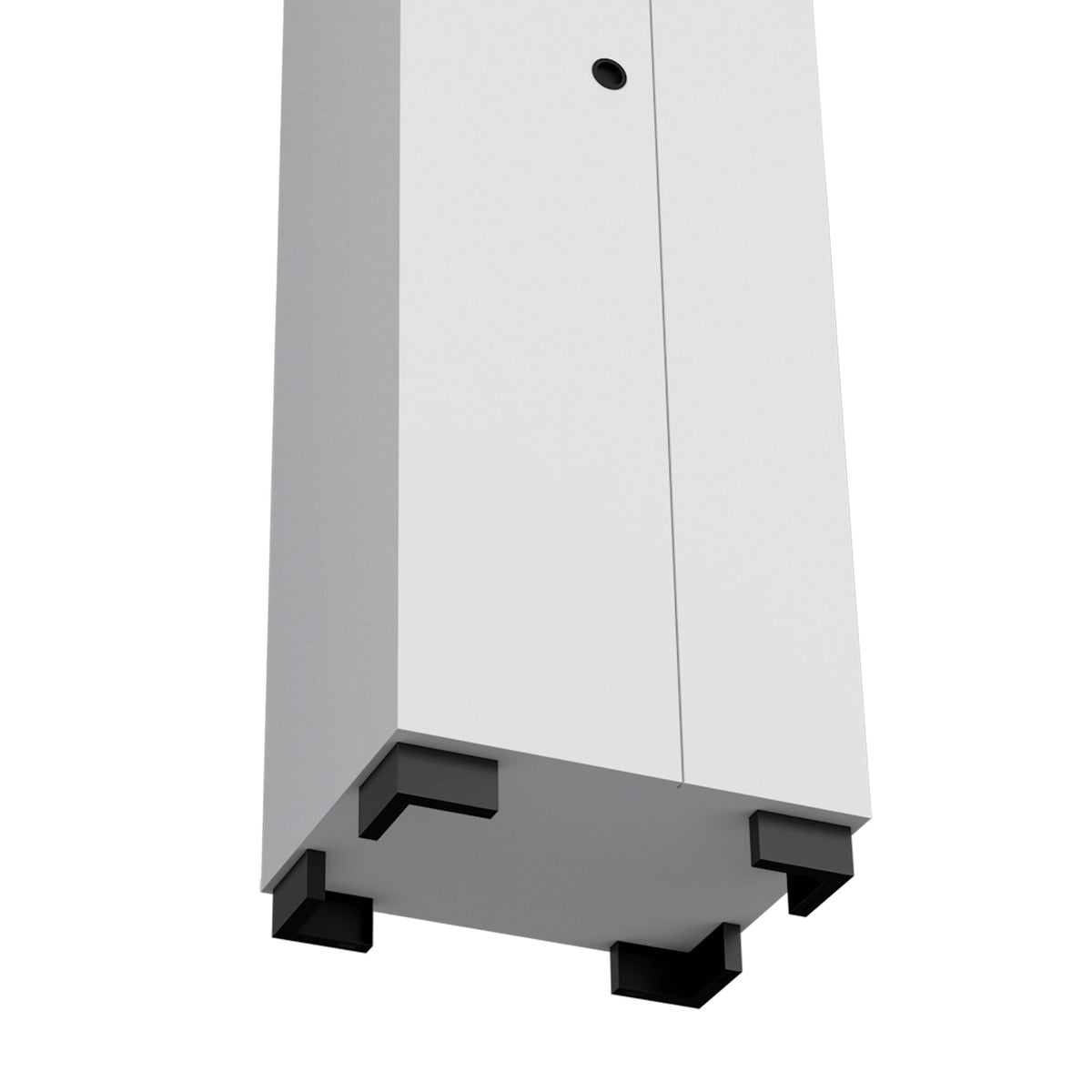 Attica Broom Cabinet Double-Door Design with Inner Shelves and Side Hangers