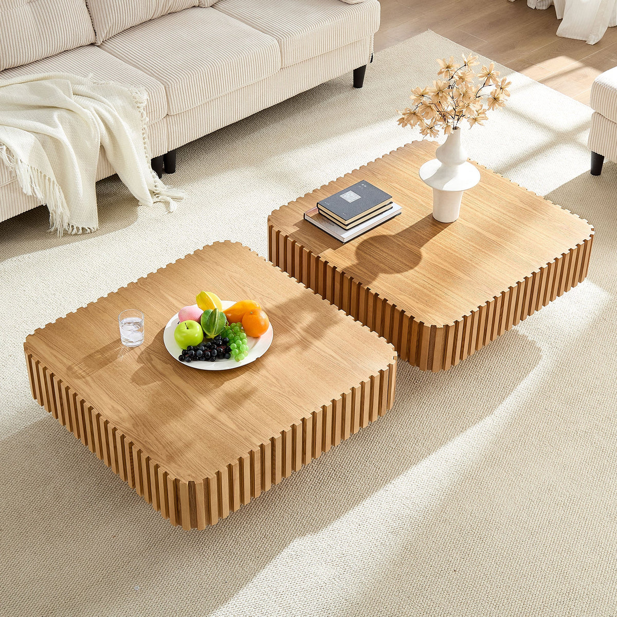 31.5 Inch Modern Handcraft Drum Coffee Table