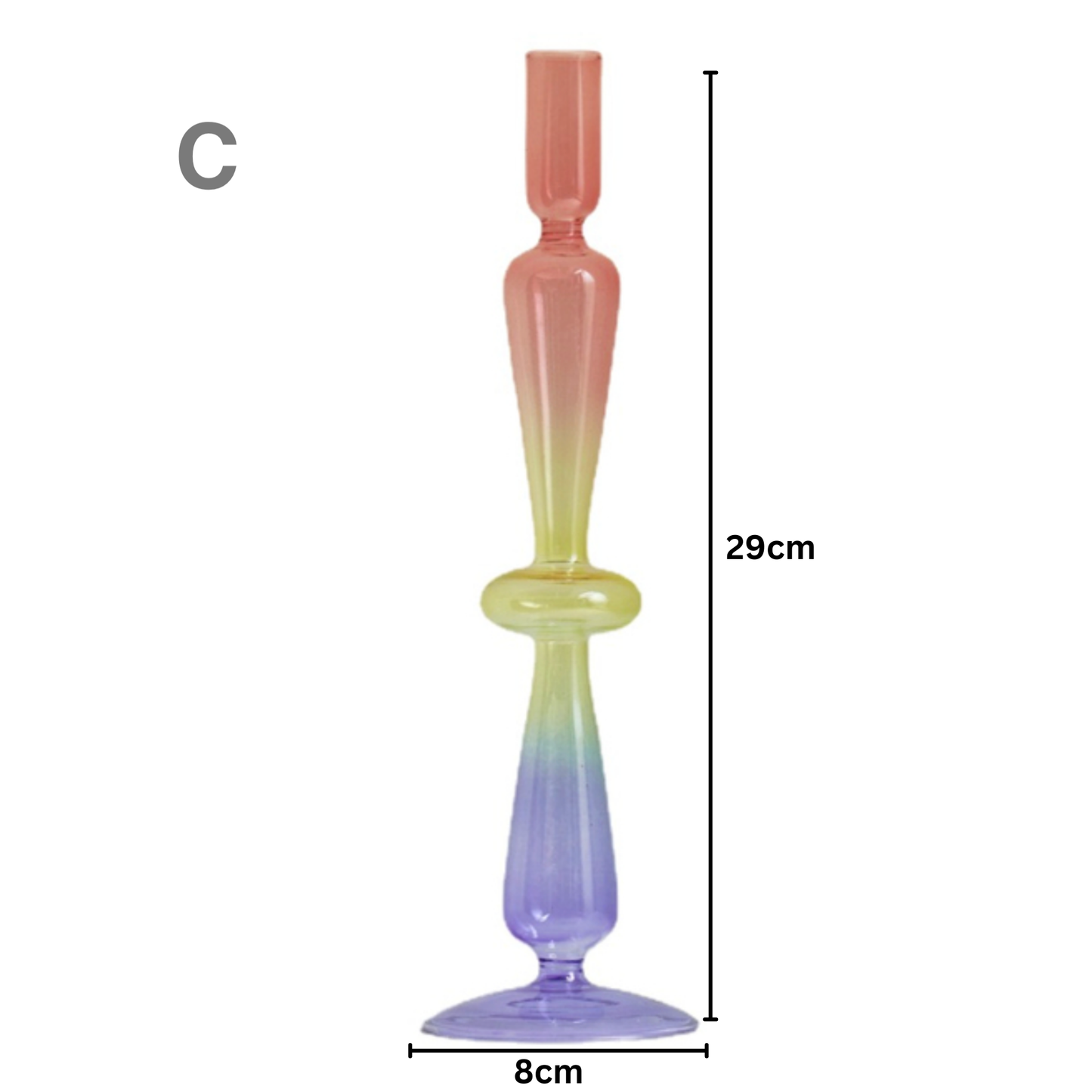 Three Colors Glass Candlestick Holder