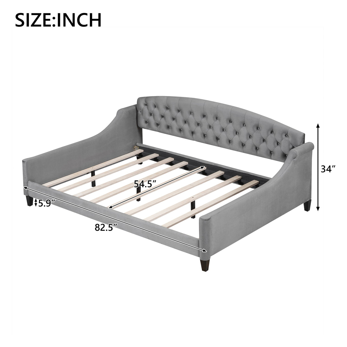 Modern Luxury Tufted Button Daybed, Full