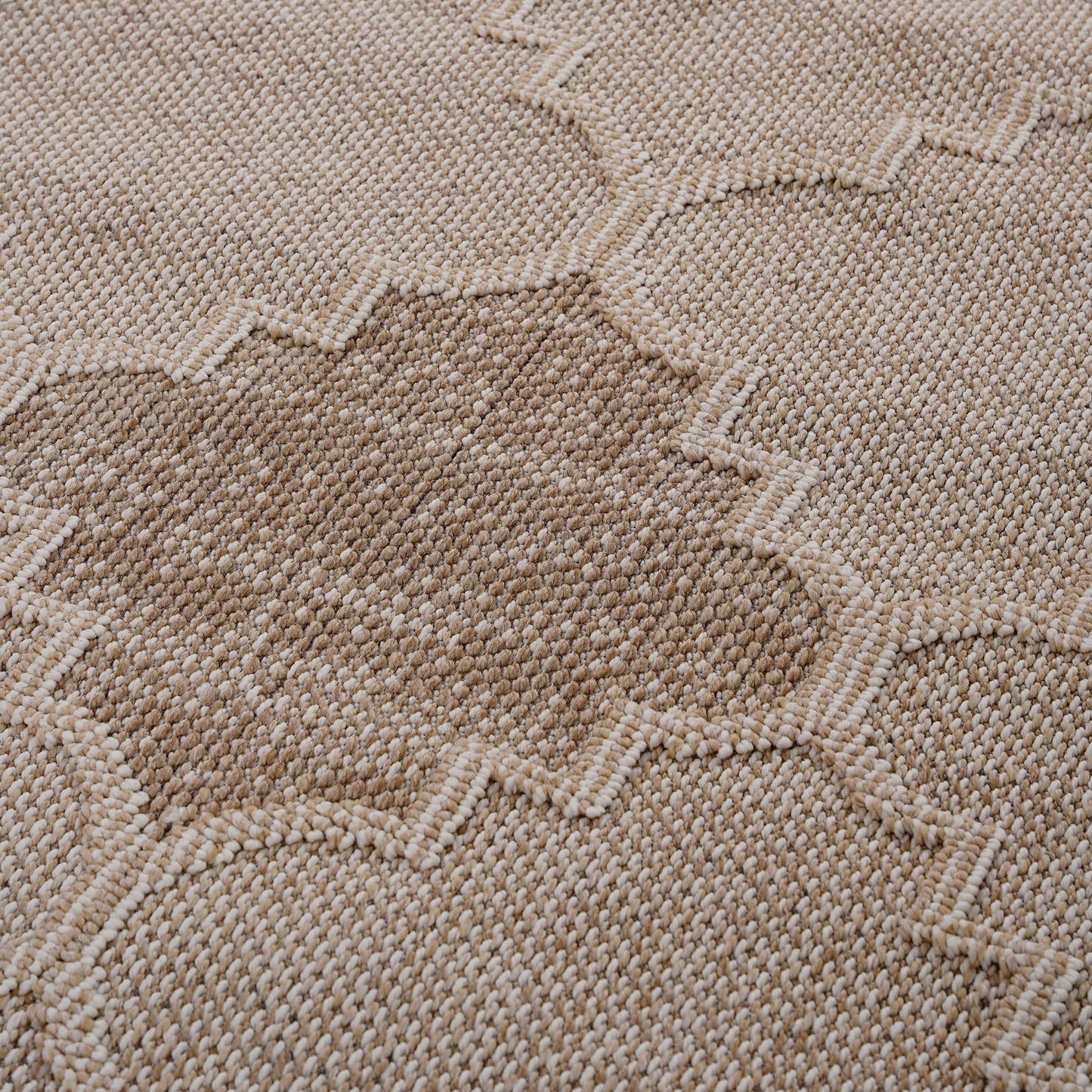 NAAR Guros Collection 8X10 Cream /Trellis Indoor/Outdoor Area Rug
