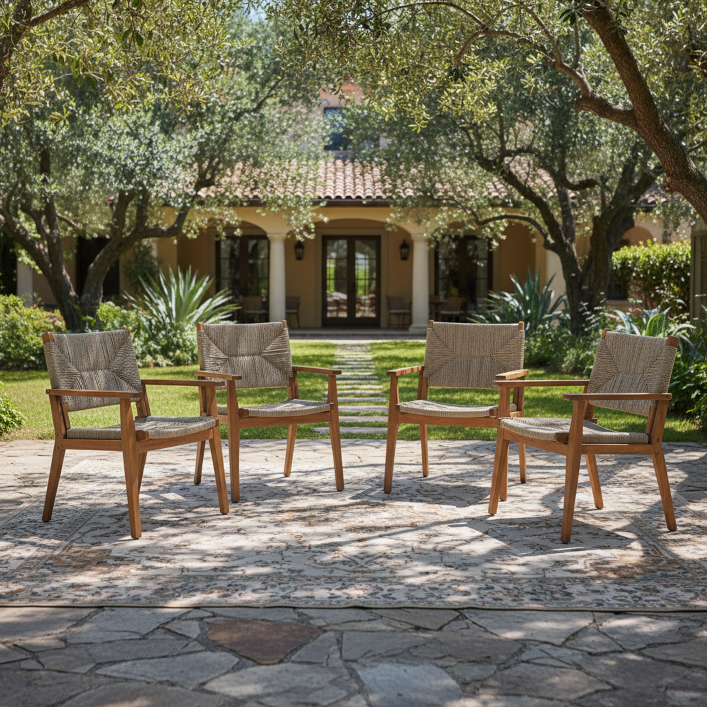 Durable Outdoor Dining Chair with Acacia Wood Frame