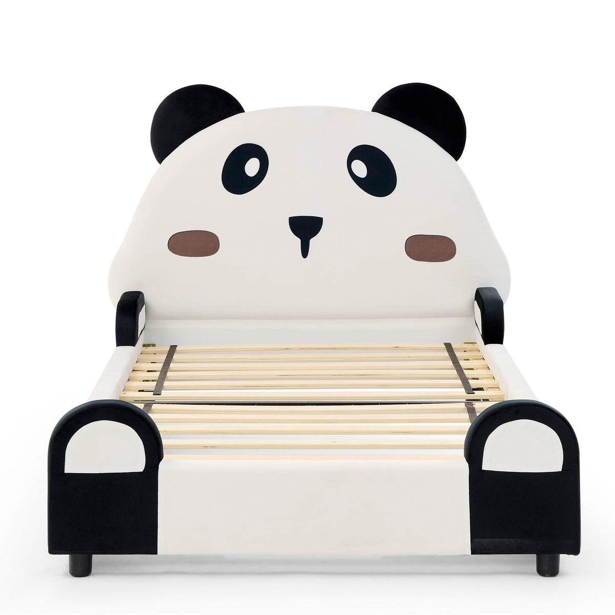 Twin Size Cute Panda-Shaped Kids Bed with Safety Soft Padded Edges
