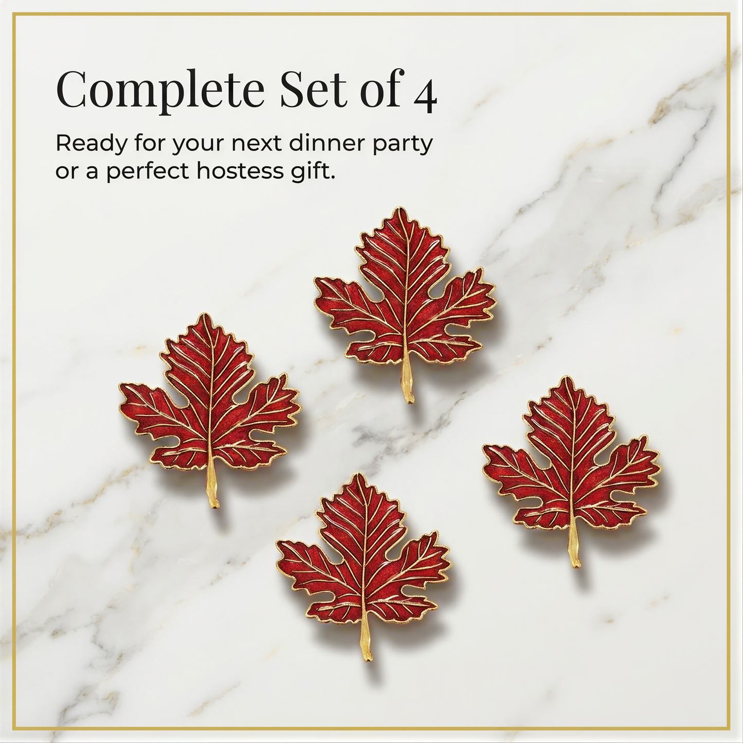 Gold Maple Leaf Napkin Rings – Elegant Rust Resistant Table Decor Accessories
