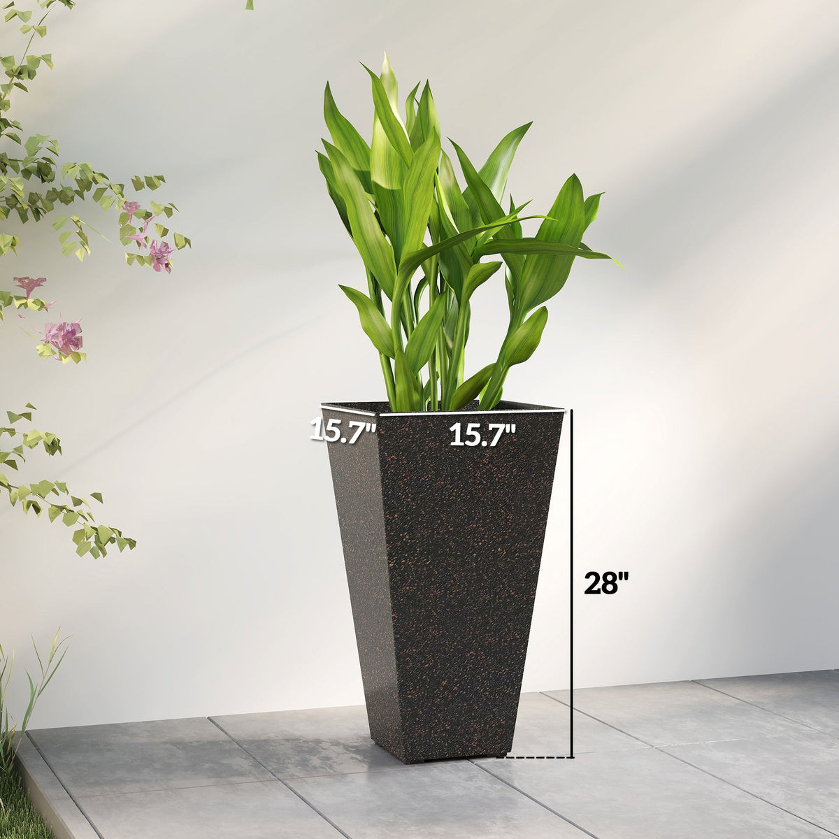 Set of 3 Tall Flower Pots