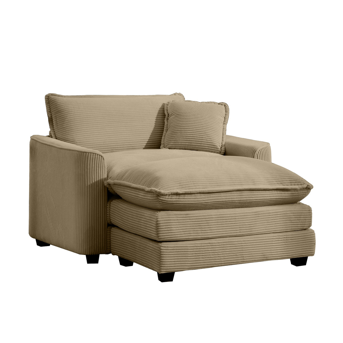 Comfortable Single Chair Deep Seat Sofa With Footstool