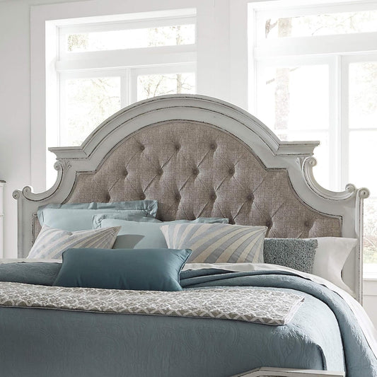 Magnolia Manor Queen Upholstered Headboard With Arched Crown