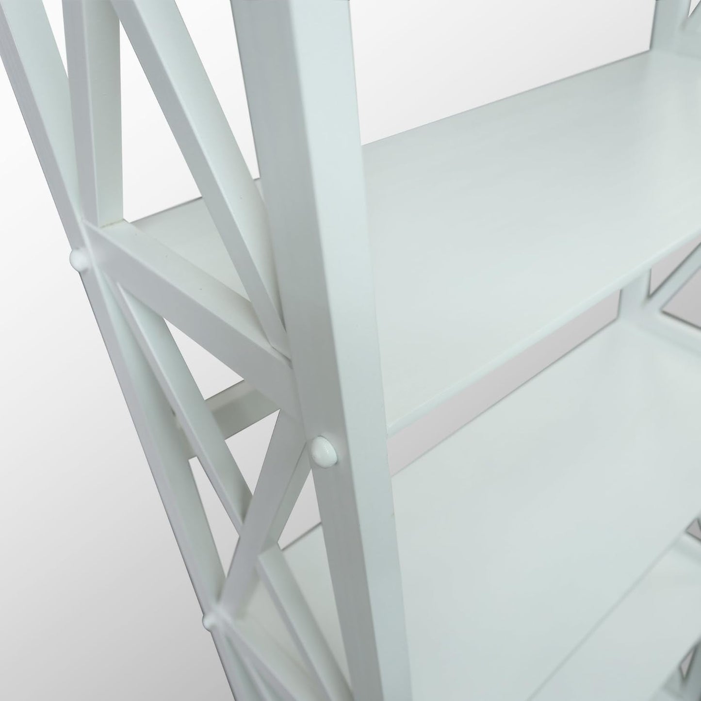 Montego 3 Shelf Bookcase White Modern X Design Storage