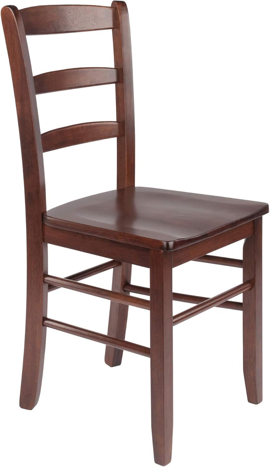 Walnut Ladder-Back Dining Chair Set for Dining Room