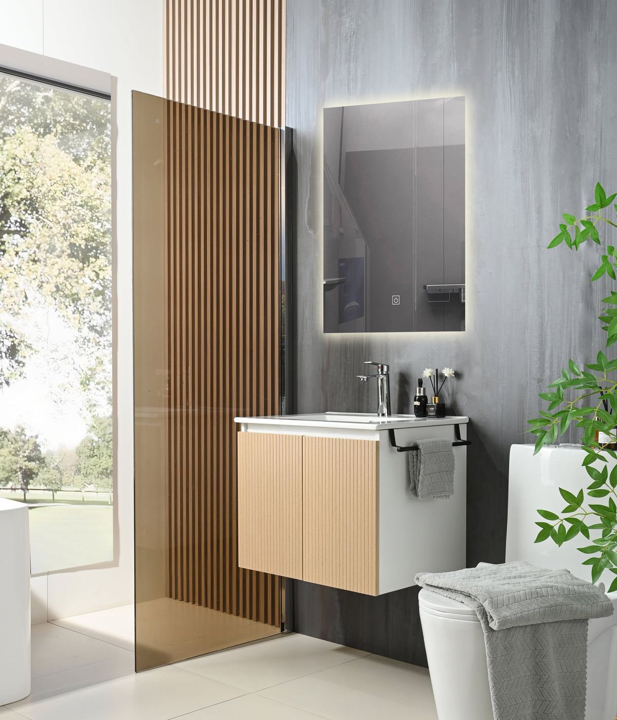 Goodyo 24" Wall-Mount Bathroom Sink Vanity Floating Storage Cabinet
