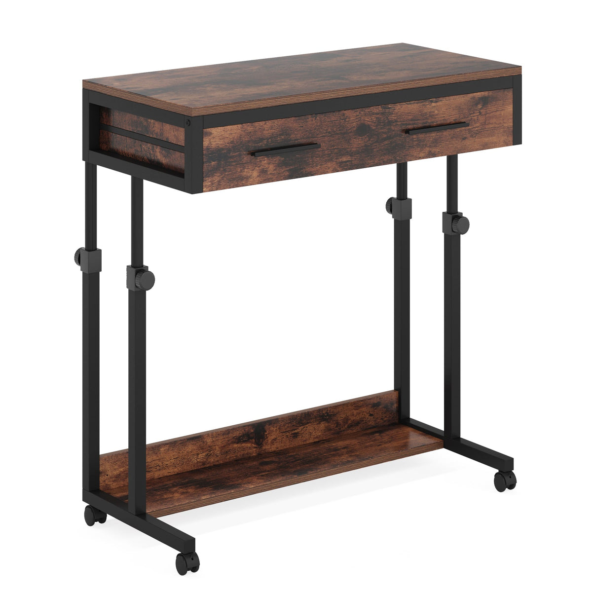Portable Laptop Desk with Drawer & Wheels
