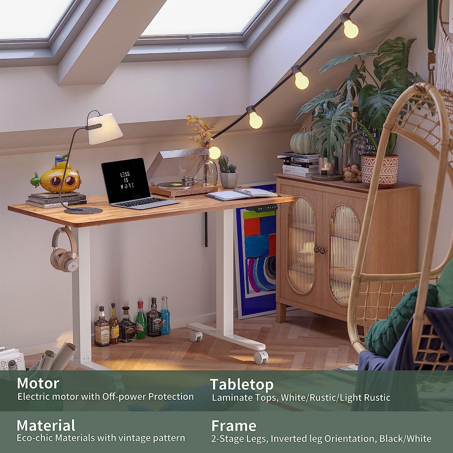 Electric Height Adjustable Office Desk 48x24 Inches Anti Collision