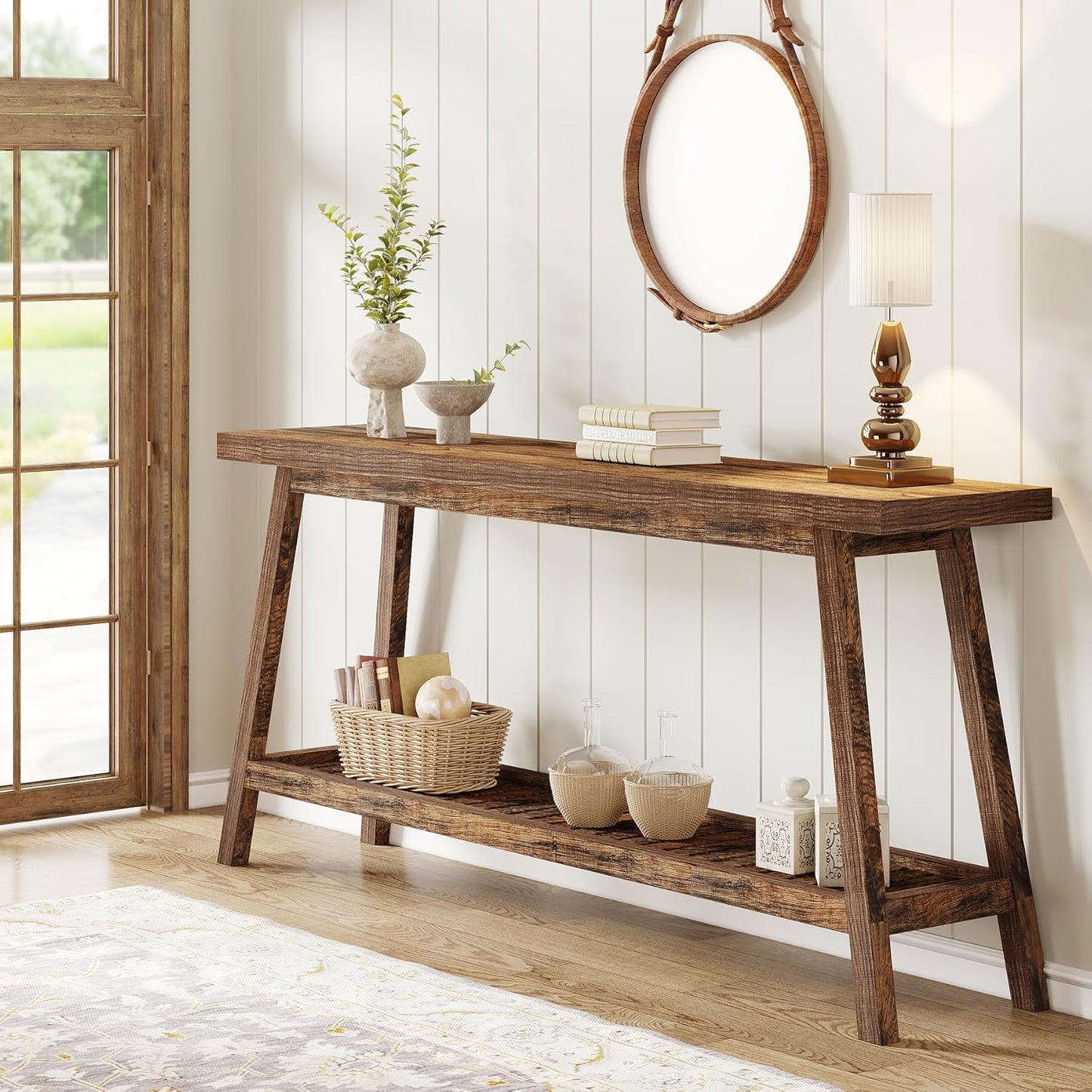 70.9 Inches Extra Long Farmhouse Console Table