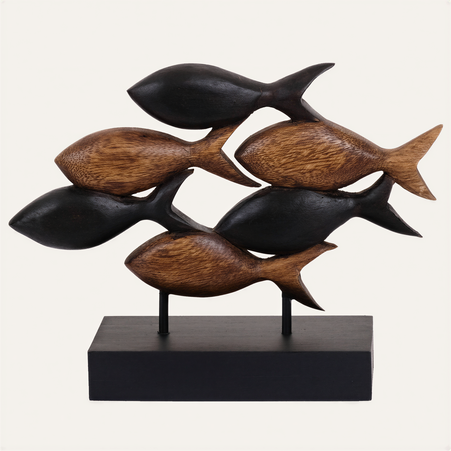 Wooden Fish Sculpture – Handmade Wood Art Acacia Wood Sculpture for Home Decor