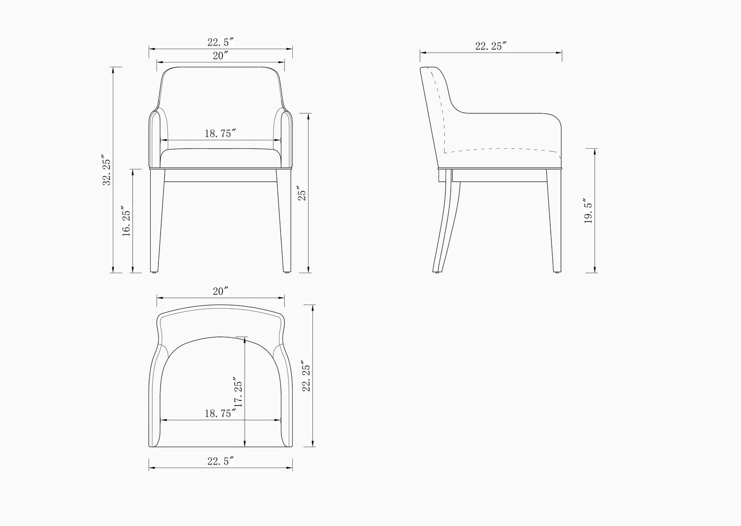 Gansevoort Wood Vegan Leather Armchair in Stone