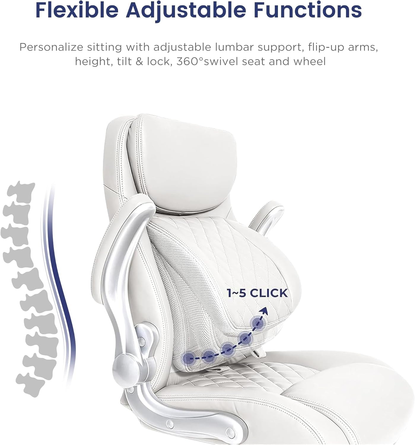 Ergonomic Office Chair With Adjustable Lumbar Support White