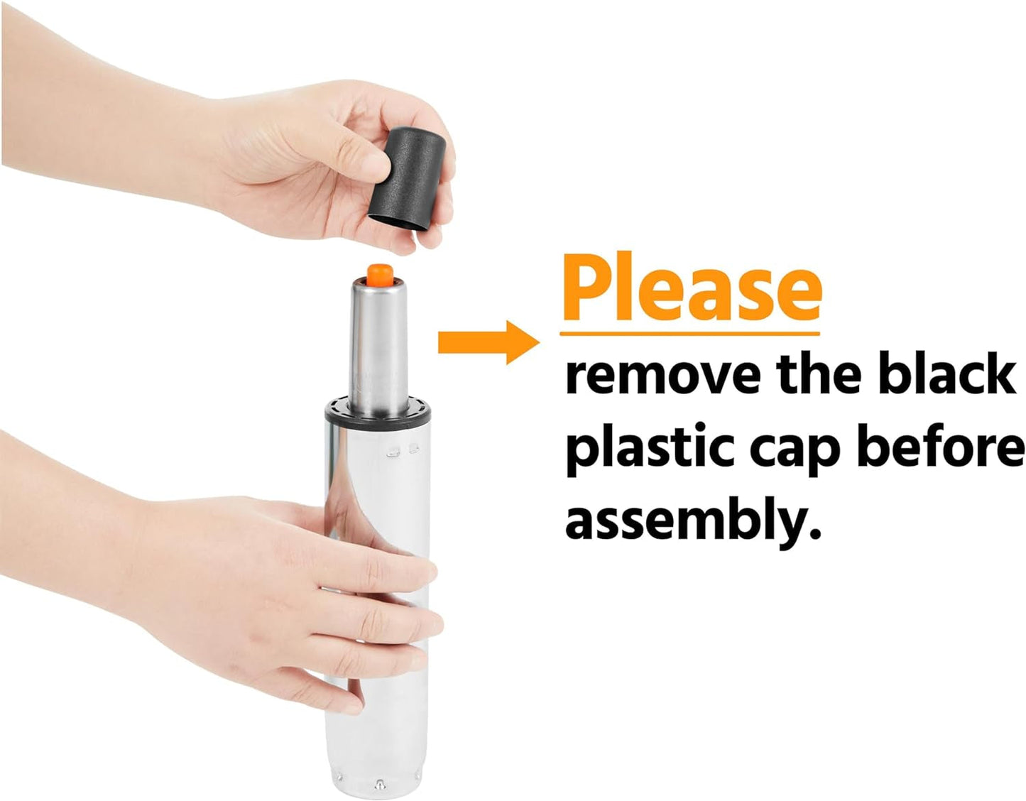 Armless PU Leather Office Chair Adjustable Height Black