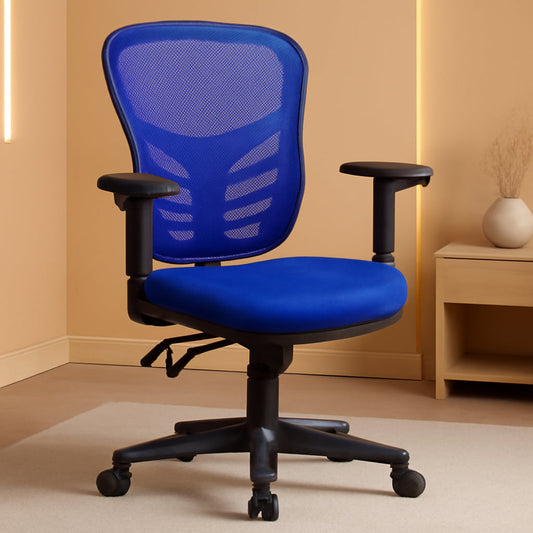 Ergonomic Mesh Office Chair Blue With Adjustable Lumbar