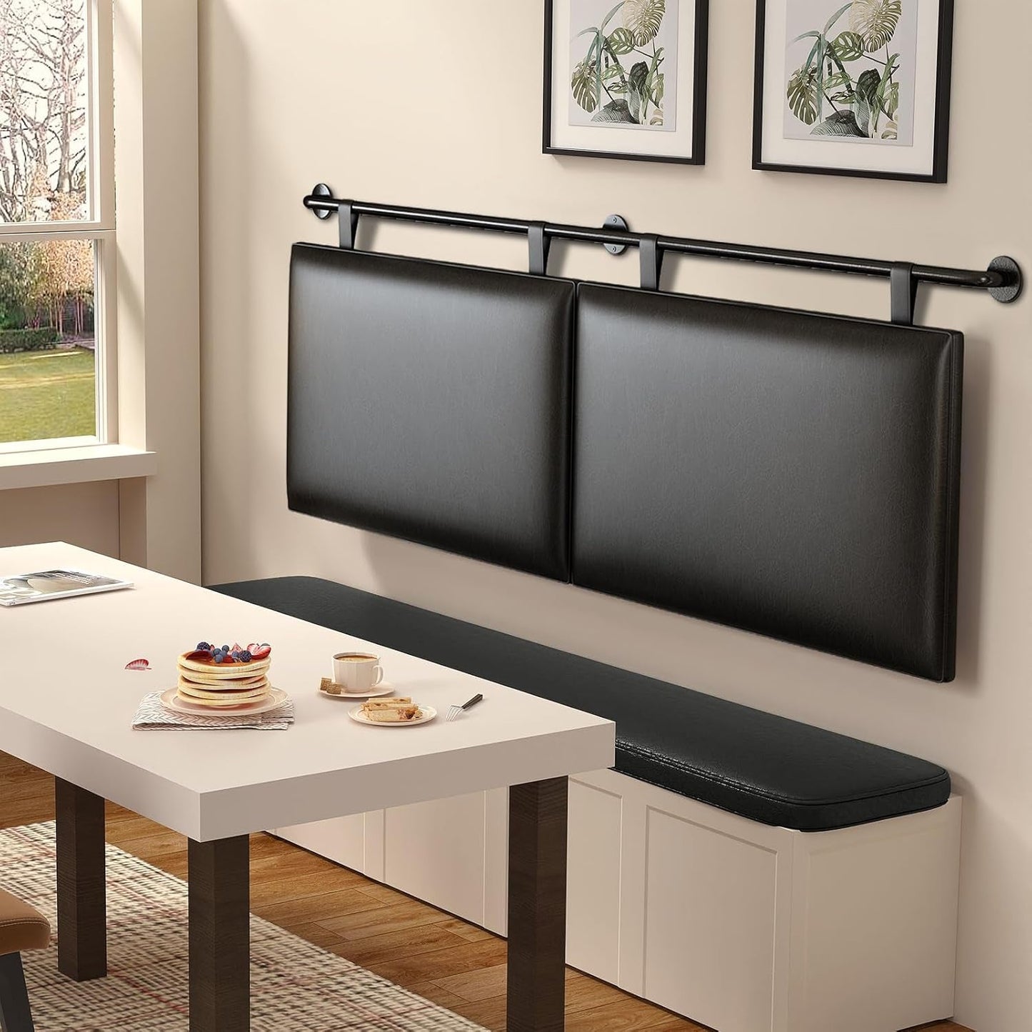 Modern King Size PU Leather Wall Mounted Headboard