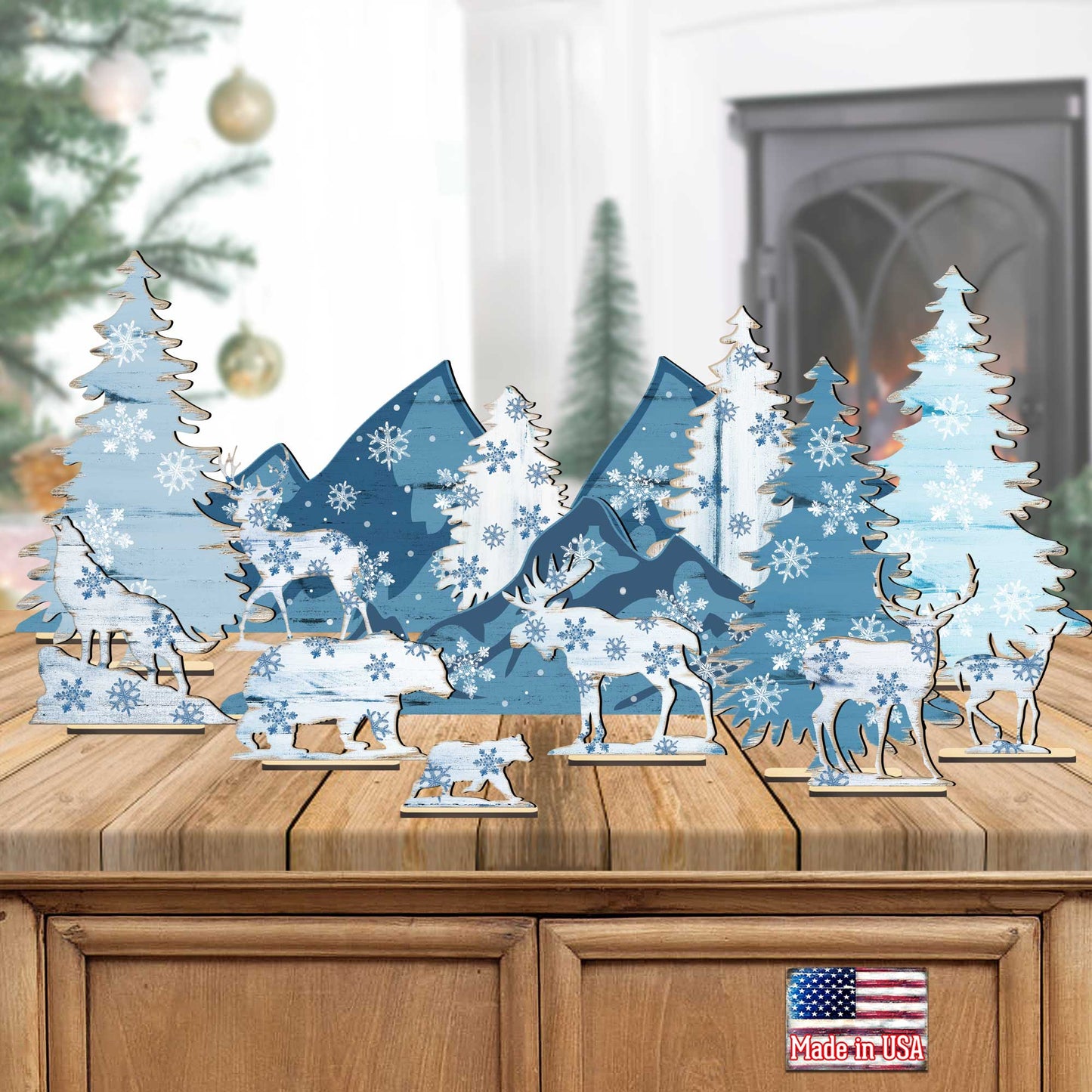 Winter Forest Village Set of 15 by G. DeBrekht - Christmas Decor - 852750-S15