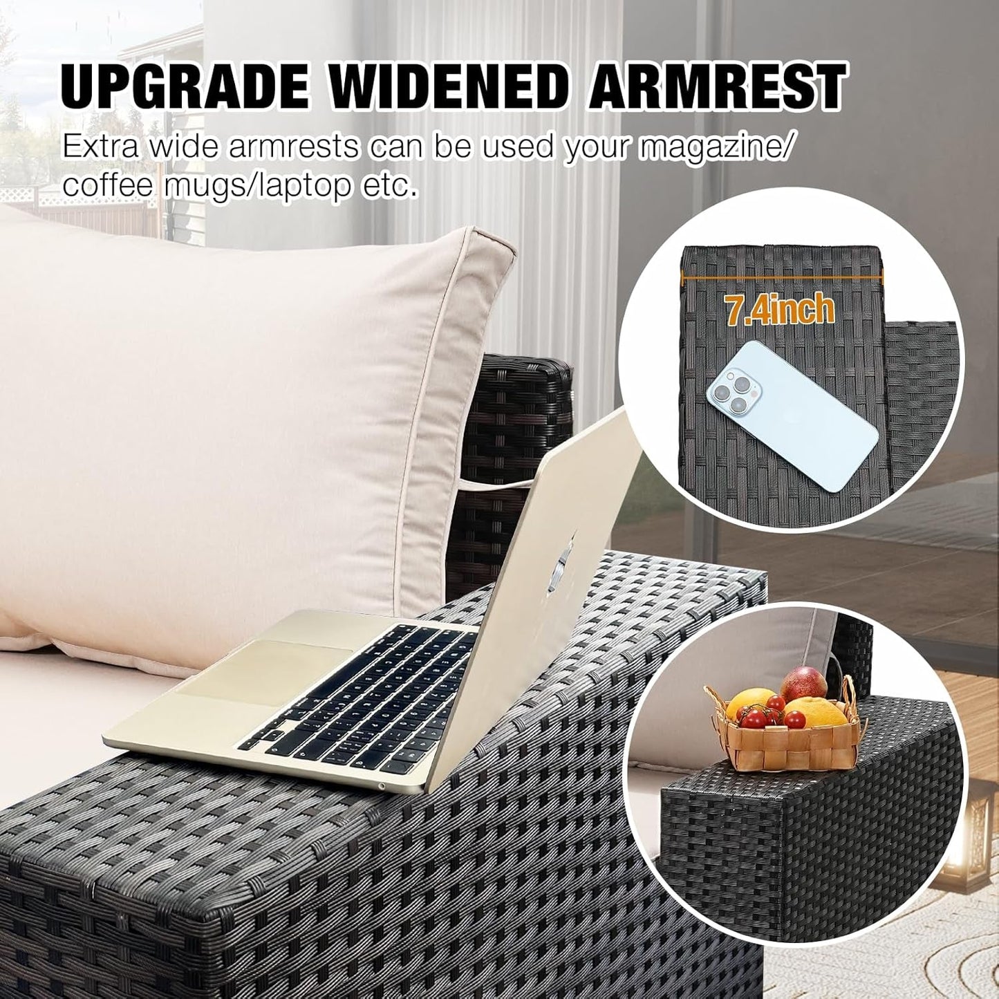 All-Weather Wicker Outdoor Sectional Sofa Set with Cushions