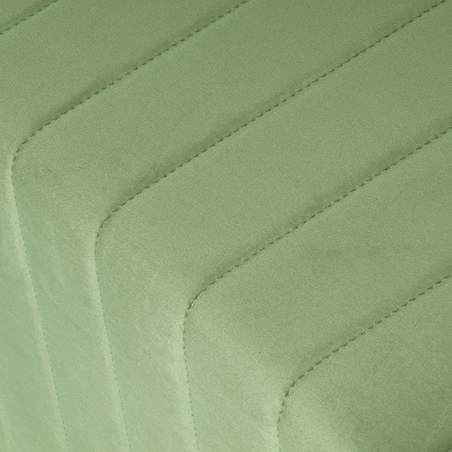 Green Velvety Tufted Ottoman Footstool 18.5 Inches