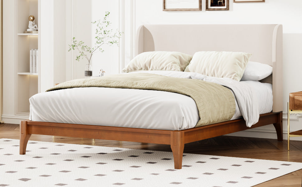 King Size Solid Dry Bamboo Wood Platform Bed