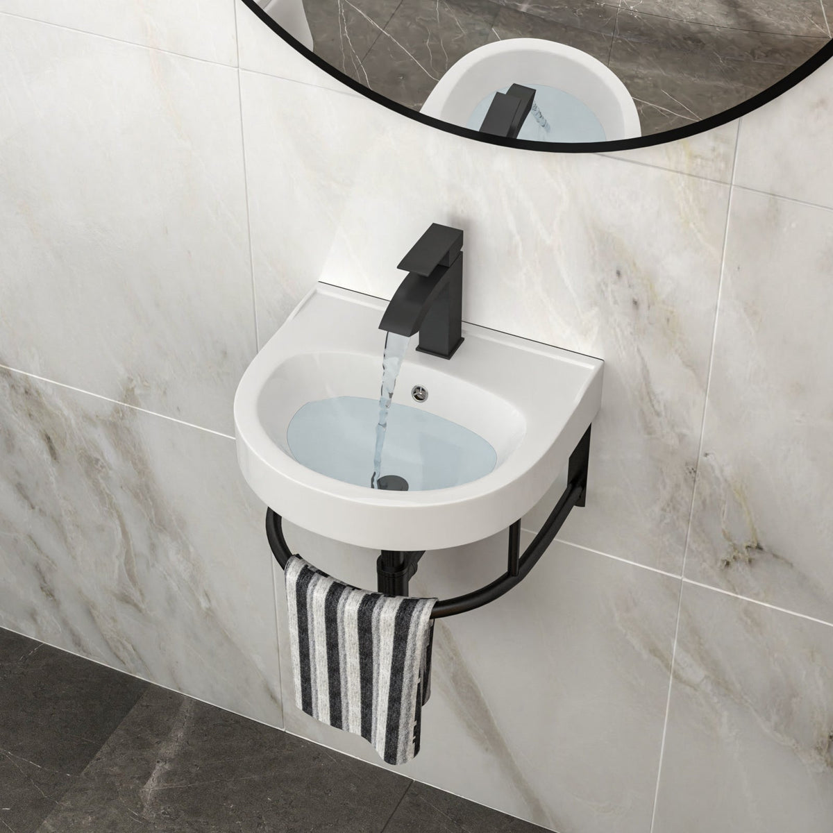 16"x14" Wall-Mounted Ceramic Bathroom Sink