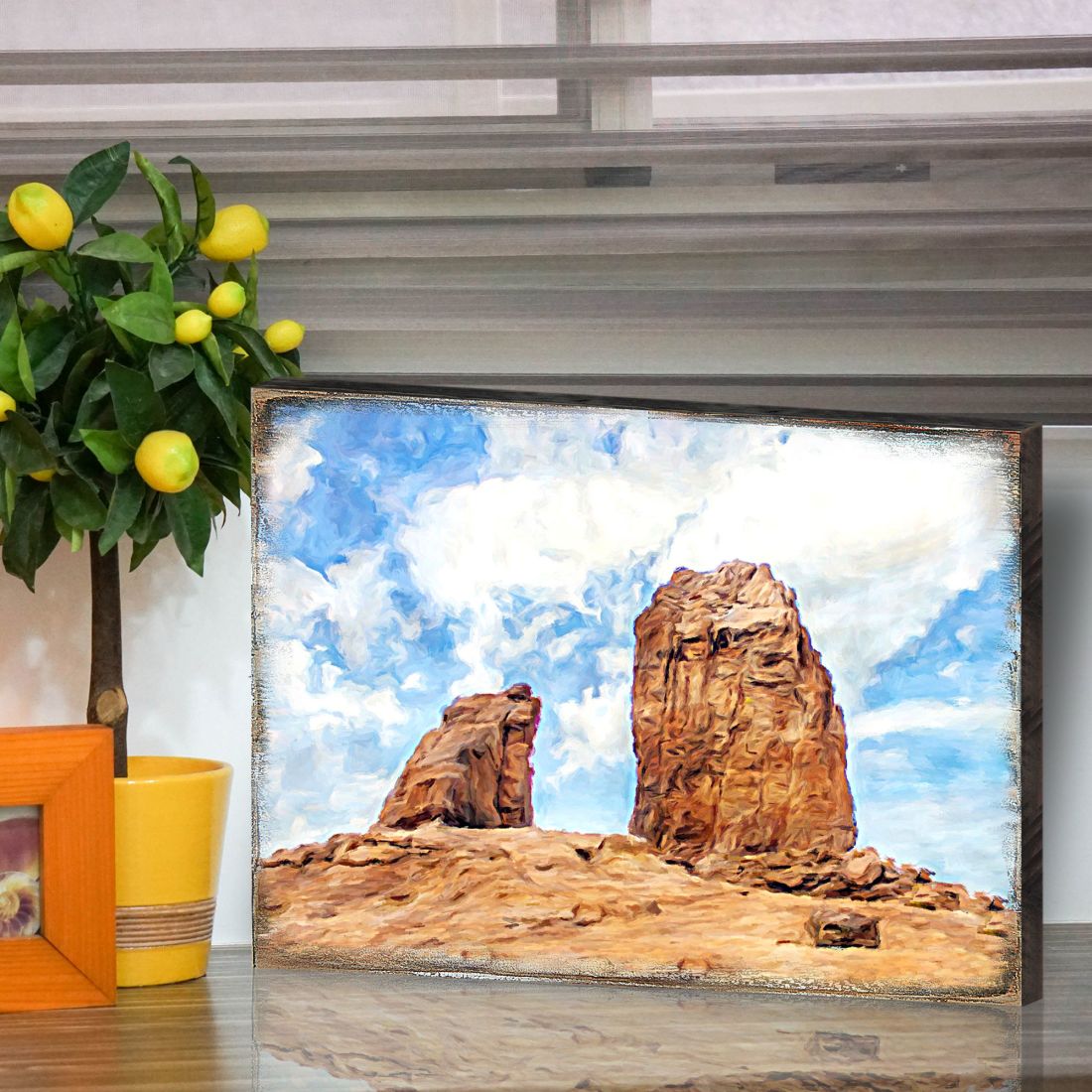 Hogge Canyons Landscape Wooden Wall Art by Nature Wonders - Nature Wildlife Decor  - 95276B