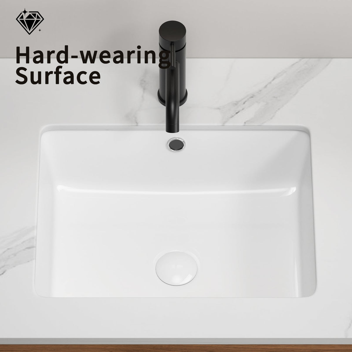 Rectangular Undermount Bathroom Sink