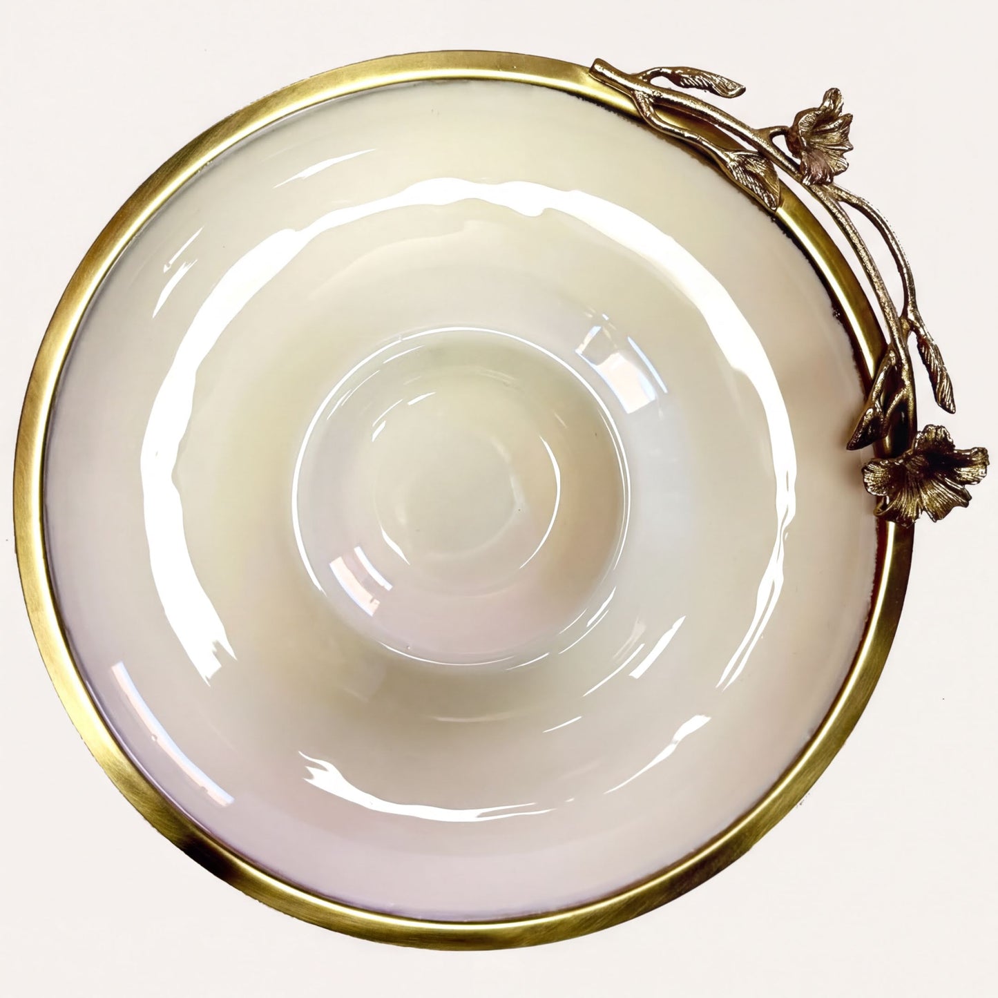 Chip and Dip Platter – Large Ceramic Snack Serving Set with Rosemary Accent