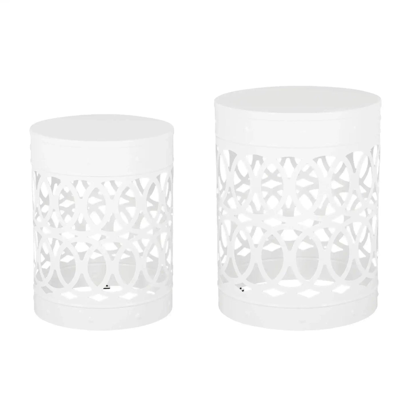 Outdoor Metal Set of 2 End Tables