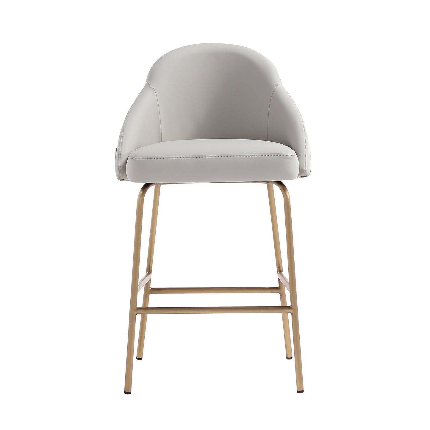 Gracie Metal Upholstered Counter Stool in Stone