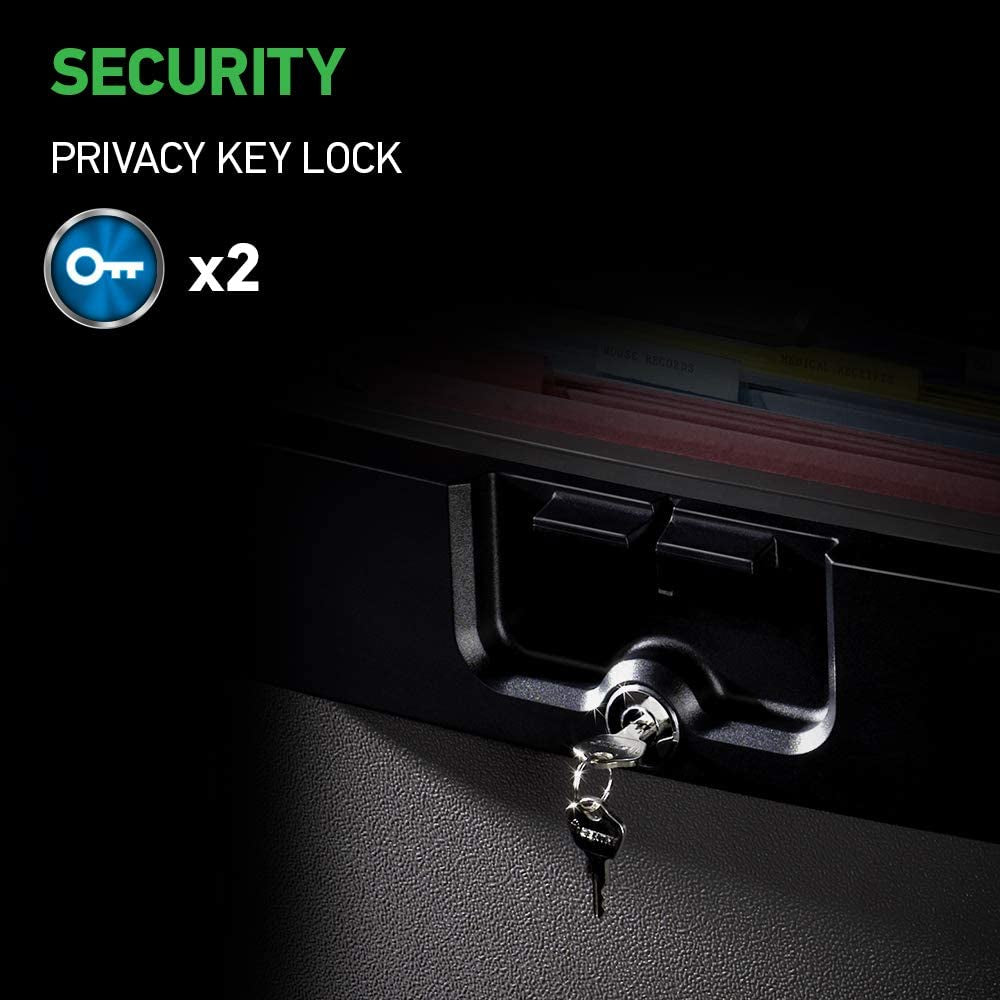 Black Fireproof Safe With Key Lock 14.3X15.5X13.5 HD4100