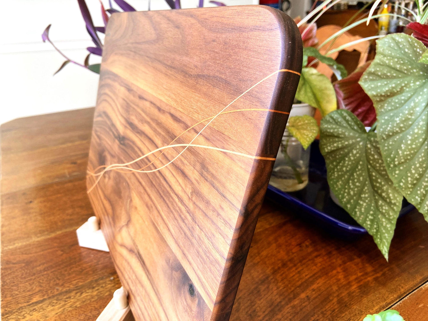 Walnut Charcuterie Board - Cherry & Maple Decorative Banding